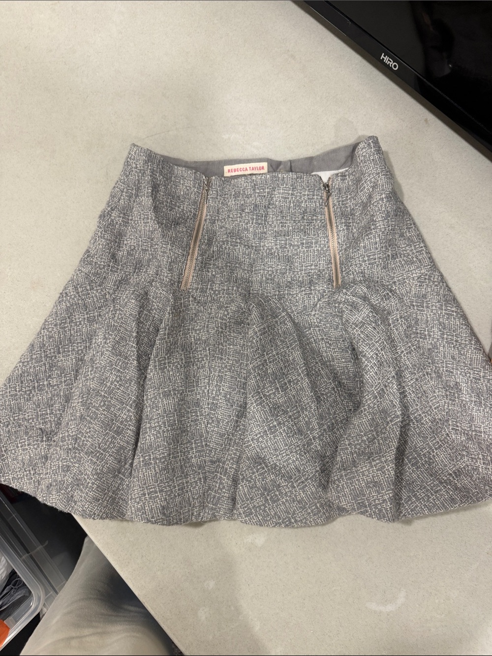 Rebecca Taylor tweed gray skirt